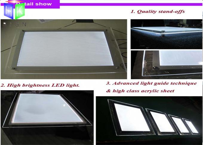 Crystal LED Backlit Display Frame LED Panel Light Box For Hotel Decorative