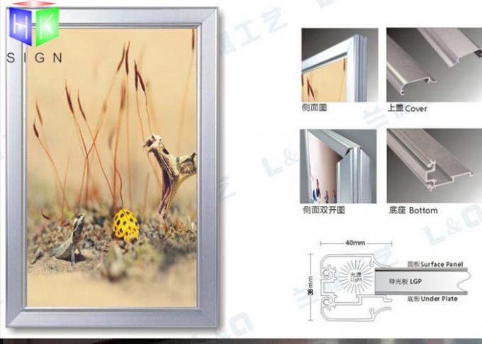 Extrusion Metal Snap Frame LED Light Box Edge Lit Acrylic Sheet For Menu