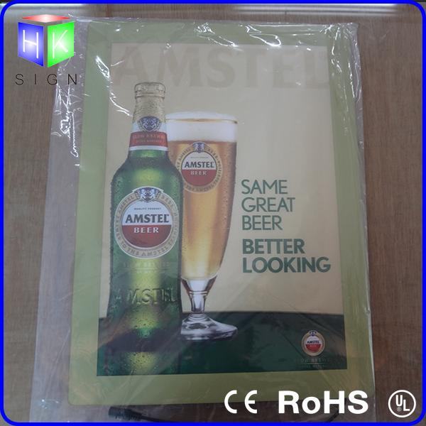 LED Lightbox Display , Indoor Wall Mounted Crystal LED Light Box For Beer Sign