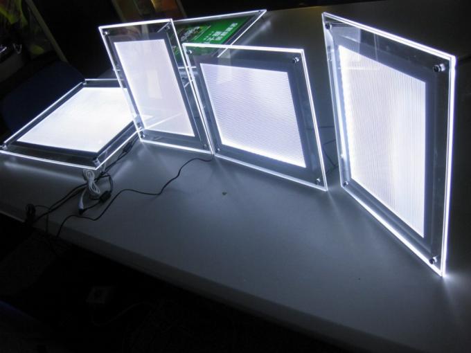 12 V Crystal Acrylic LED Light Box , Curved Angle Magnetic LED Light Box A3 Size