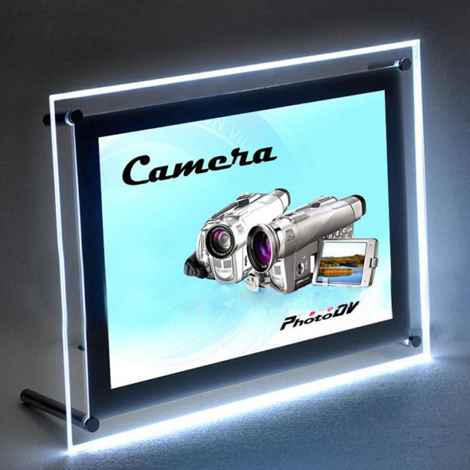12 V Crystal Acrylic LED Light Box , Curved Angle Magnetic LED Light Box A3 Size