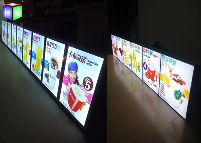 Frameless Edge Lit Restaurant Menu Light Box Illuminated Menu Signs Snap Frame
