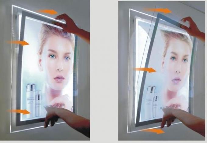Indoor Crystal Frame Movie Poster Display Box Free Standing 6MM Thcikness