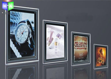 China Silver Single Side LED Slim Crystal Frame Light Box Wall Display Round Corner supplier