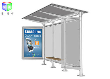 China Bus Stop Shelter Advertising Scrolling Light Boxes Aluminum Frame 30 Watt supplier