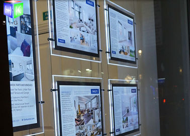 Indoor Crystal LED Estate Agent Window Displays Slim Lightbox Energy Saving supplier