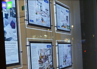 Indoor Crystal LED Estate Agent Window Displays Slim Lightbox Energy Saving supplier