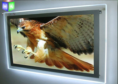 Silver Single Side LED Slim Crystal Frame Light Box Wall Display Round Corner supplier