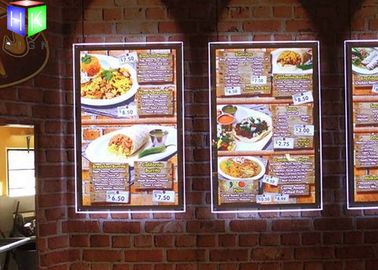 Custom Menu Slim Crystal LED Light Box Backlit Acrylic Sheet Wall Mounting supplier