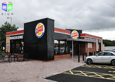 Floor Standing Outdoor Lighted Signs For Business Silk Screen Burger King supplier