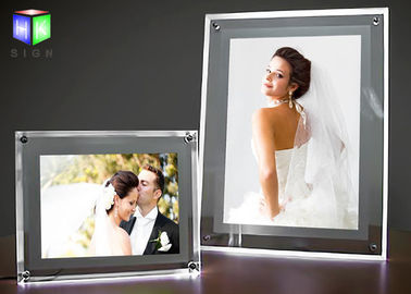 12 V Crystal Acrylic LED Light Box , Curved Angle Magnetic LED Light Box A3 Size supplier