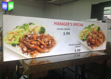 Restaurant Curved Menu Boxes Lighted Menu Board Environmental Protection supplier